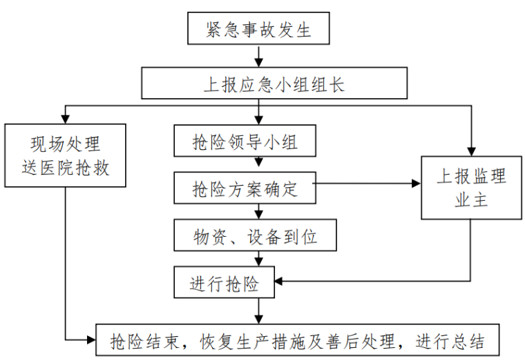 公共设施外墙装饰技术标_施工组织设计-应急事故发生处理流程