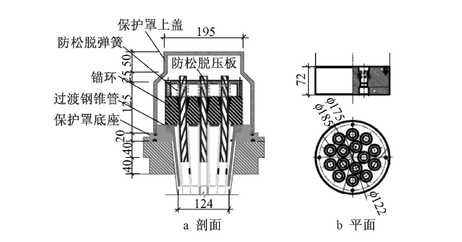 预应力钢屋盖结构张拉索力损失分析-拉索锚具组装示意