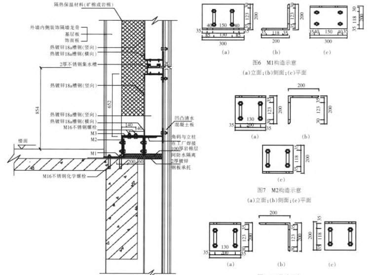 单元式建筑幕墙关键设计处理与施工技术-单元式幕墙与楼板构造剖面