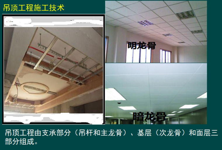 二级建造师《建筑工程管理与实务》装饰装修施工技术精讲PPT-吊顶工程施工技术
