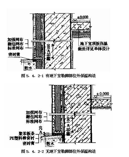 2 勒脚部位的外保温构造应符合以下规定 1 勒脚部位的外保温与