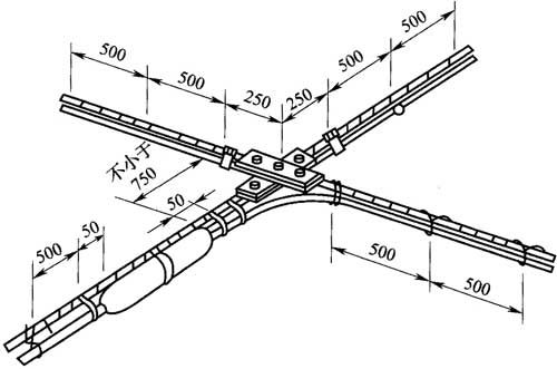 图7．3．9-1 架空电缆在十字吊线处的吊扎示意图.jpg