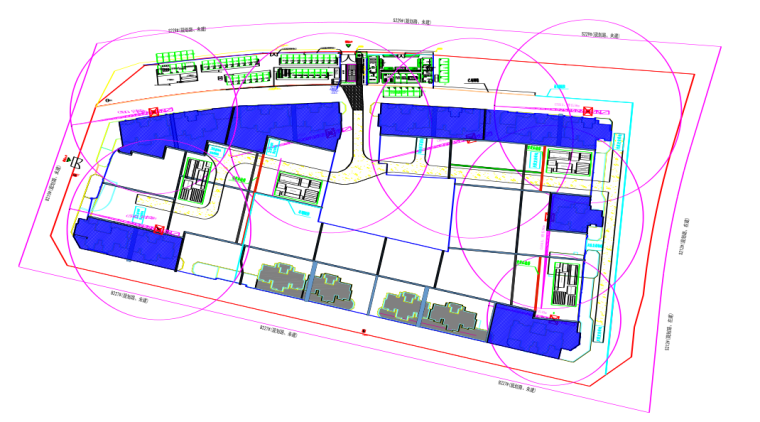 33层剪力墙结构商业住宅楼施工组织设计-02 基础阶段平面布置图
