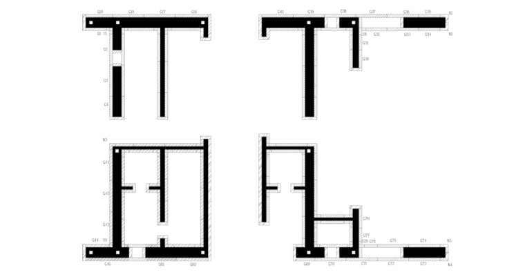 34层框架核心筒大厦施工组织设计（812页）-08 核心筒模板配置图