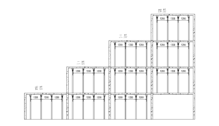 27层框架剪力墙结构商业住宅楼施工组织设计-09 铝合金模板早拆体系支撑示意图