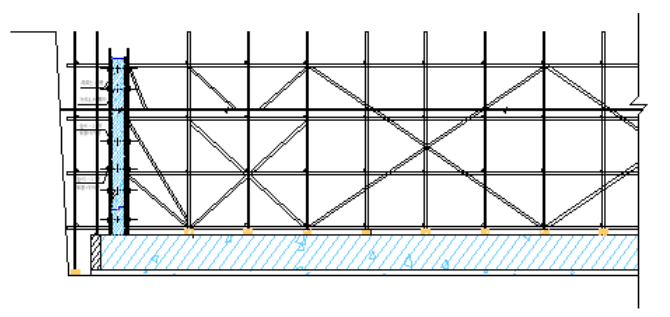 [河南]高层剪力墙结构住宅楼施工组织设计-地下室侧壁模板支撑及满堂脚手架