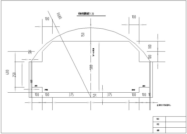 短隧道分离式独立双洞（计算书，图纸）-2、内轮廓设计