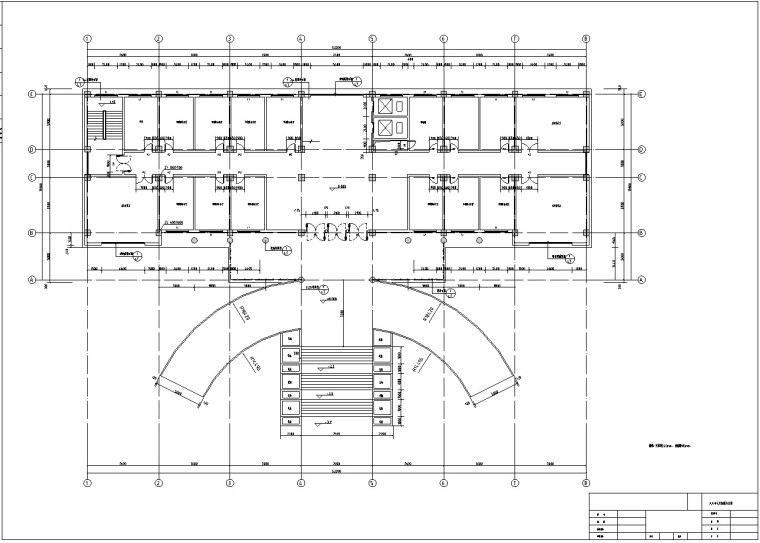 框架法院办公楼毕业设计（含计算书，图纸）-2、一层平面图