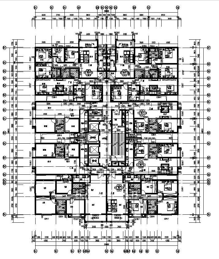 高层住宅工程施工组织设计（260页）-18标准层平面图