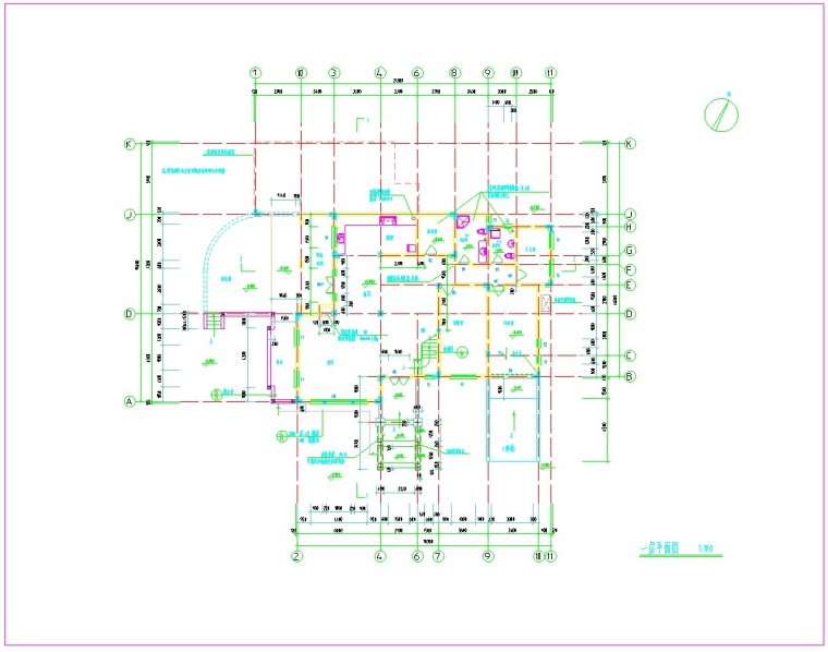 山庄别墅工程量计算书及清单计价毕业设计-2、平面图