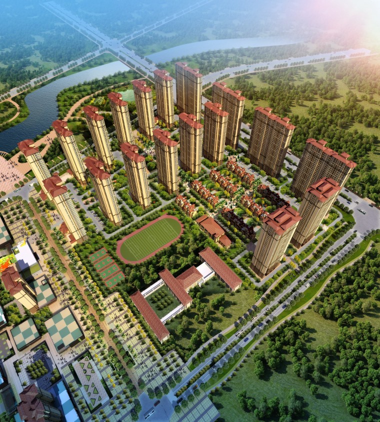 [郑州]框剪结构高层住宅工程施工组织设计-40工程效果图