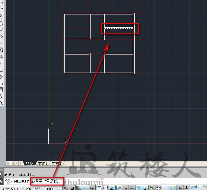 CAD如何使用多线编辑工具修改墙体？