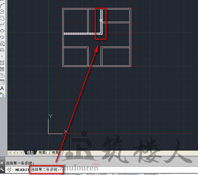 CAD如何使用多线编辑工具修改墙体？