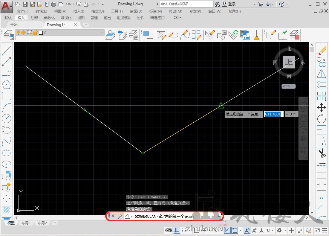 CAD如何创建大于180度的角度标注？